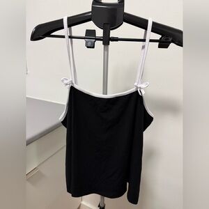 Ivy Rose Black Contrast Trim Cami Tank – Tie Straps – Wome’s Size 2X – NWT